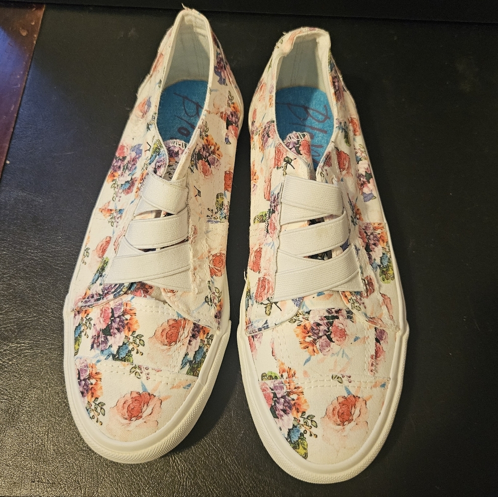 Womens Blowfish Malibu Marley Floral Off White Slip On Sneakers Size 7
